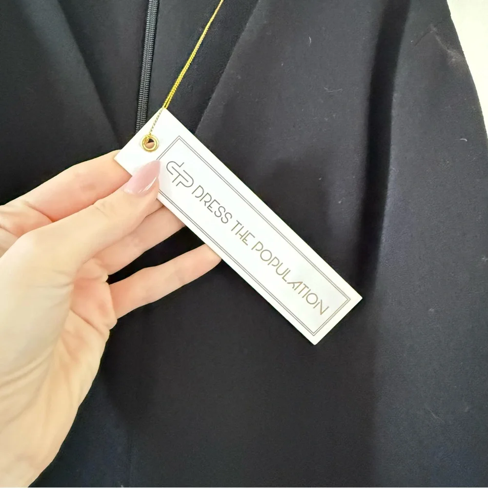 Dress the Population | Elegant Black Midi Dress - Picture 4 of 8